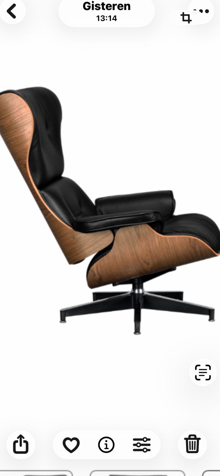 Leren fauteuil (loungechair) met voetenbank van Cavel Design, Ophalen, Minder dan 75 cm, Leer, Zo goed als nieuw