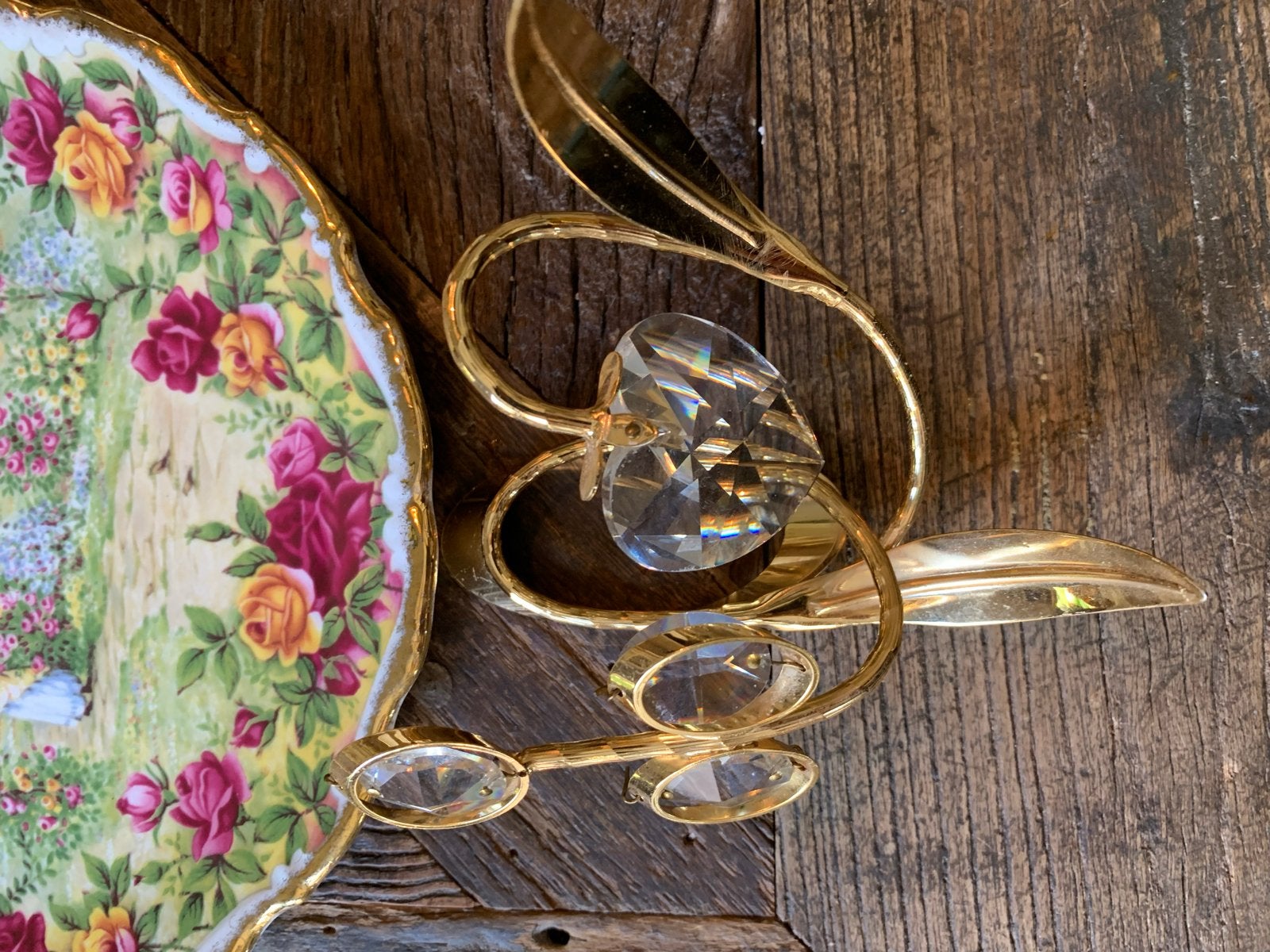 Royal Albert Old Country Roses decoratieve schotel met stand, Ophalen of Verzenden