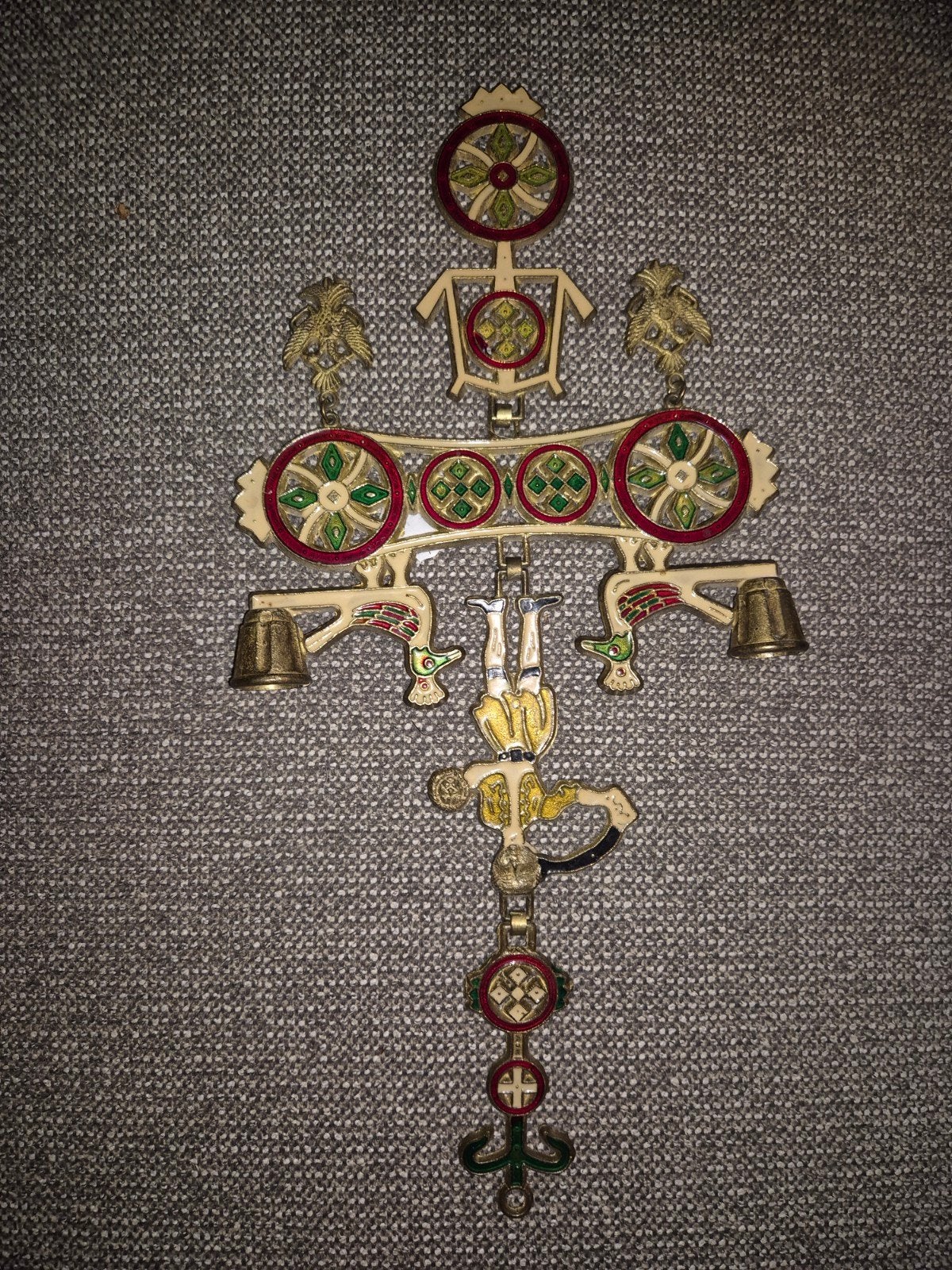 Vintage grieks kruis wandhanger, Ophalen of Verzenden