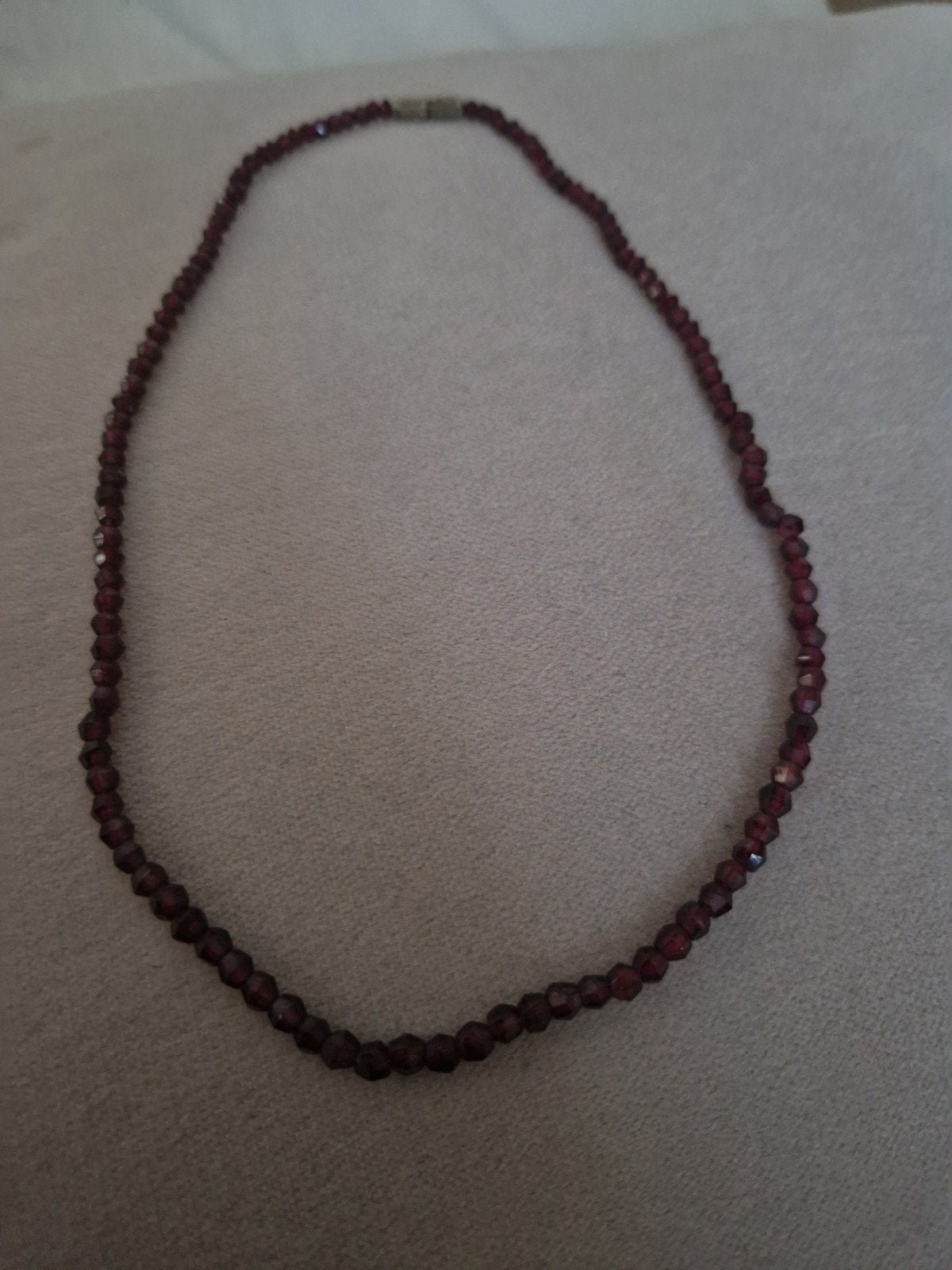 Elegante granaat ketting, Gebruikt, Ophalen of Verzenden, Steen of Mineraal, Met edelsteen