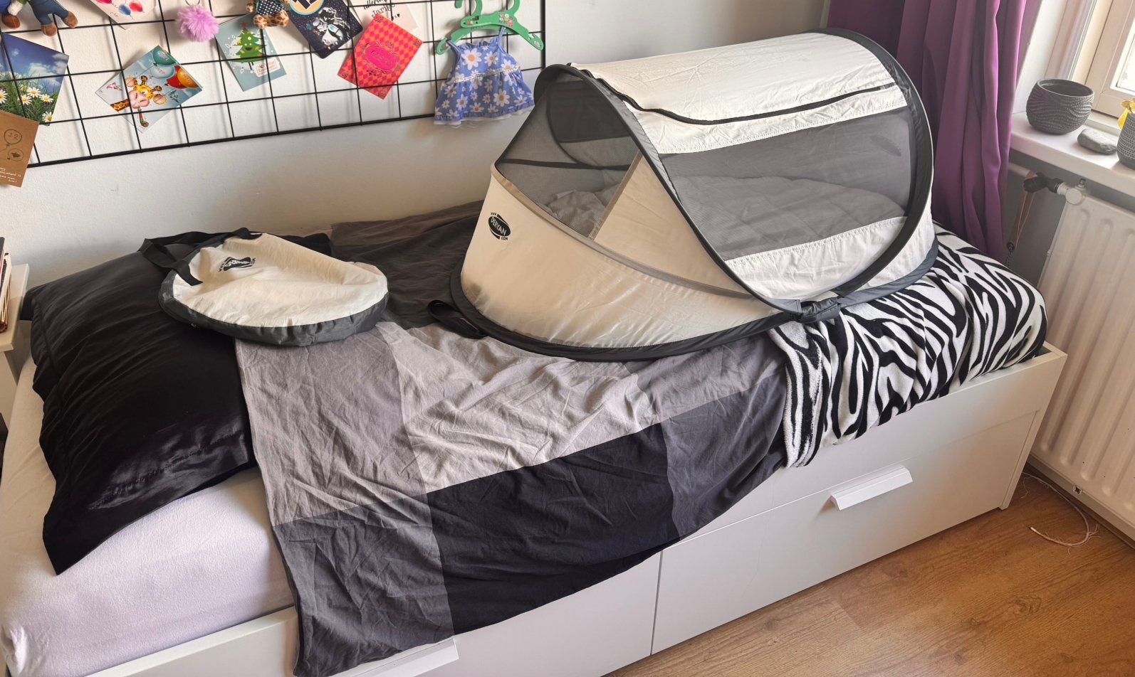 Daryan travel cot baby box reisbedje met katoenen dekje, Kinderen en Baby's, Babywiegjes en Ledikanten, Ophalen of Verzenden, Zo goed als nieuw