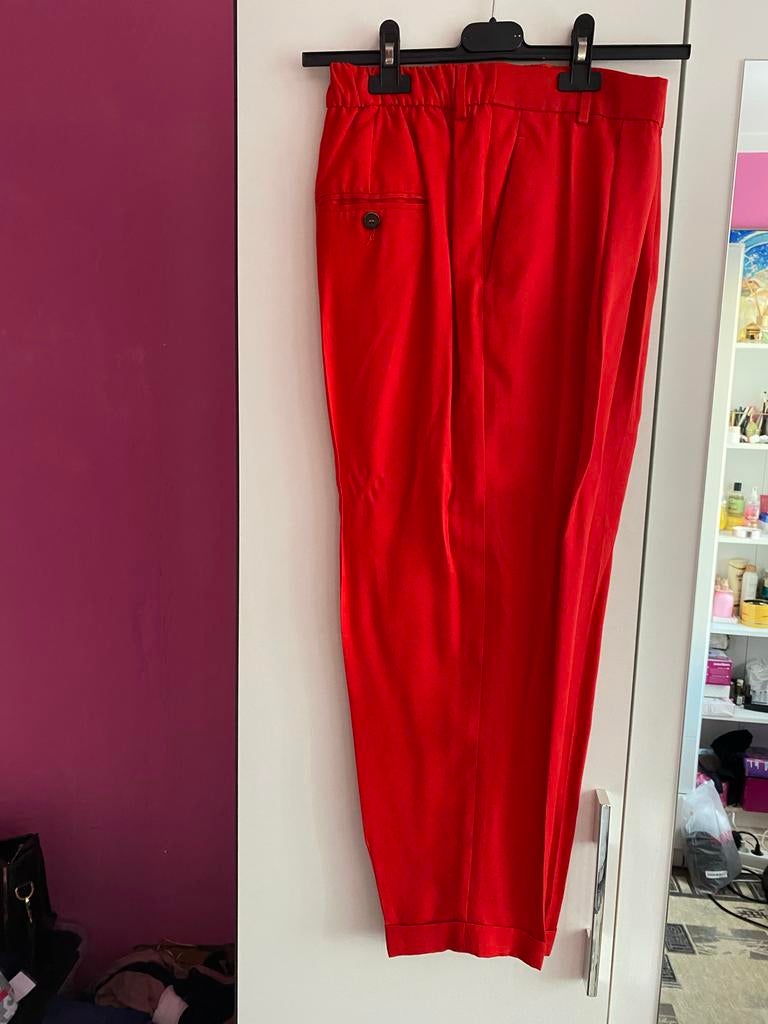 ZARA Rode Broek Maat L - Zo goed als nieuw, Maat 42/44 (L), Ophalen of Verzenden, Zo goed als nieuw, Lang