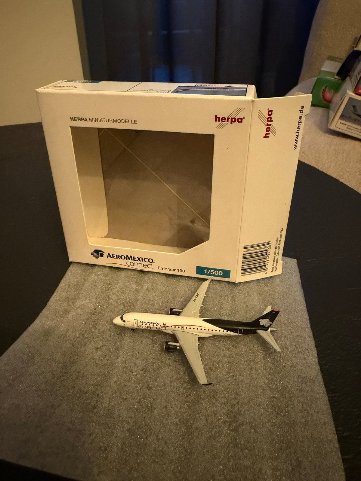 Herpa Wings 1:500 — Aeromexico Connect Embraer 190 (XA-CAC), Verzamelen, Ophalen of Verzenden, Zo goed als nieuw, Schaalmodel