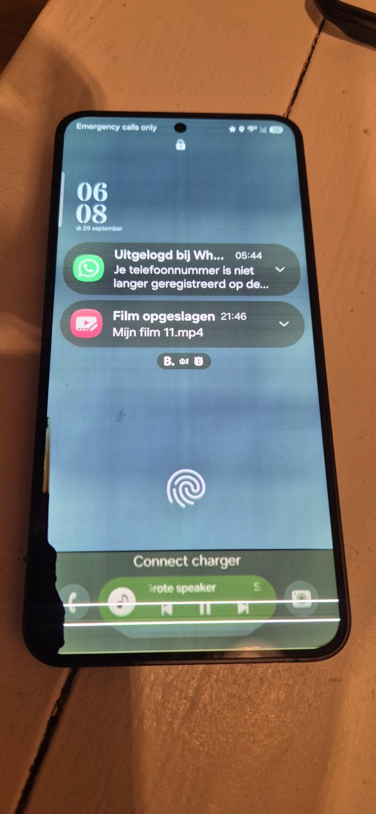 Samsung Galaxy S24 met defect scherm