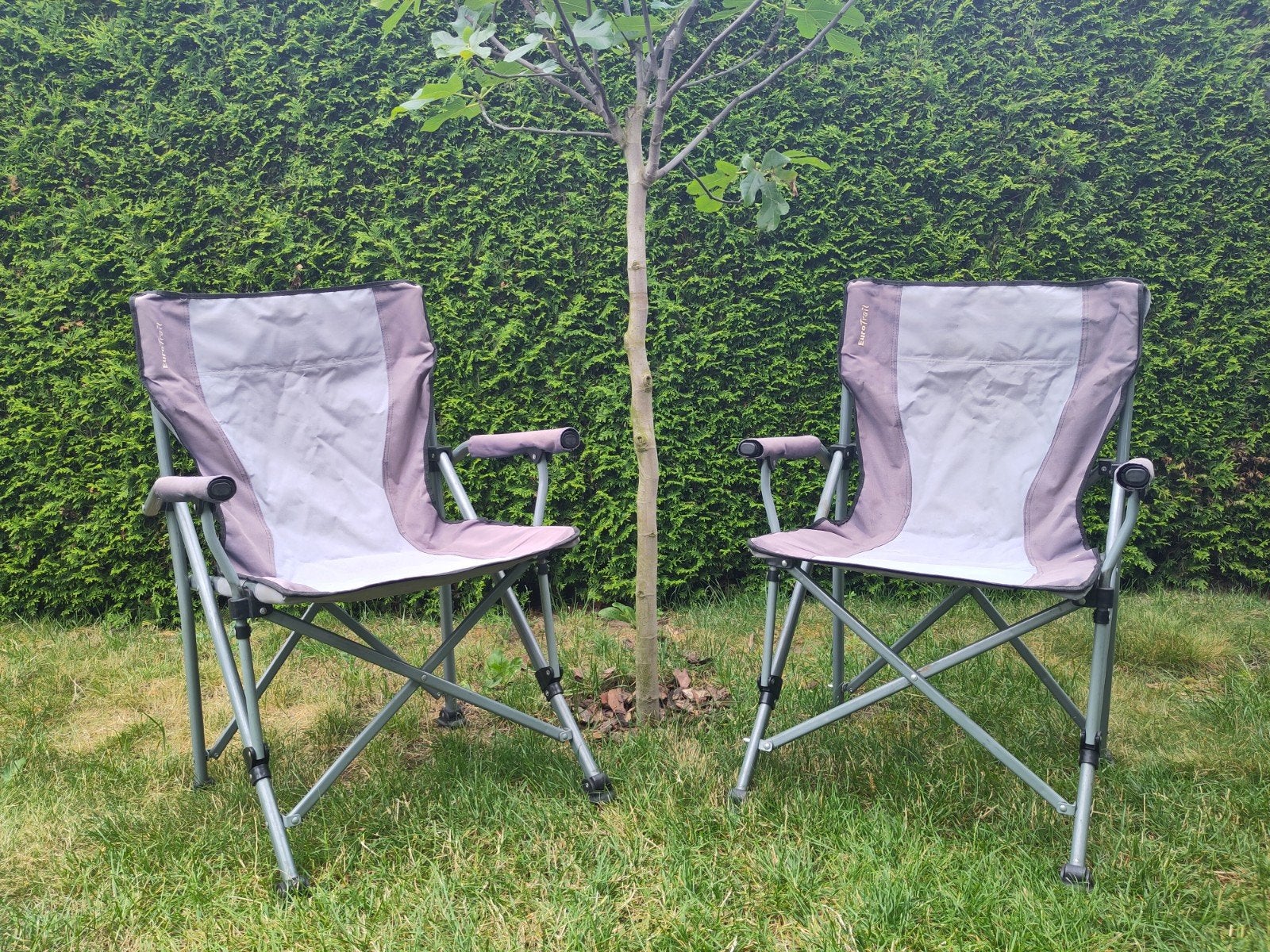 2x Opvouwbare Campingstoelen - Grijs, Ophalen, Gebruikt, Campingstoel