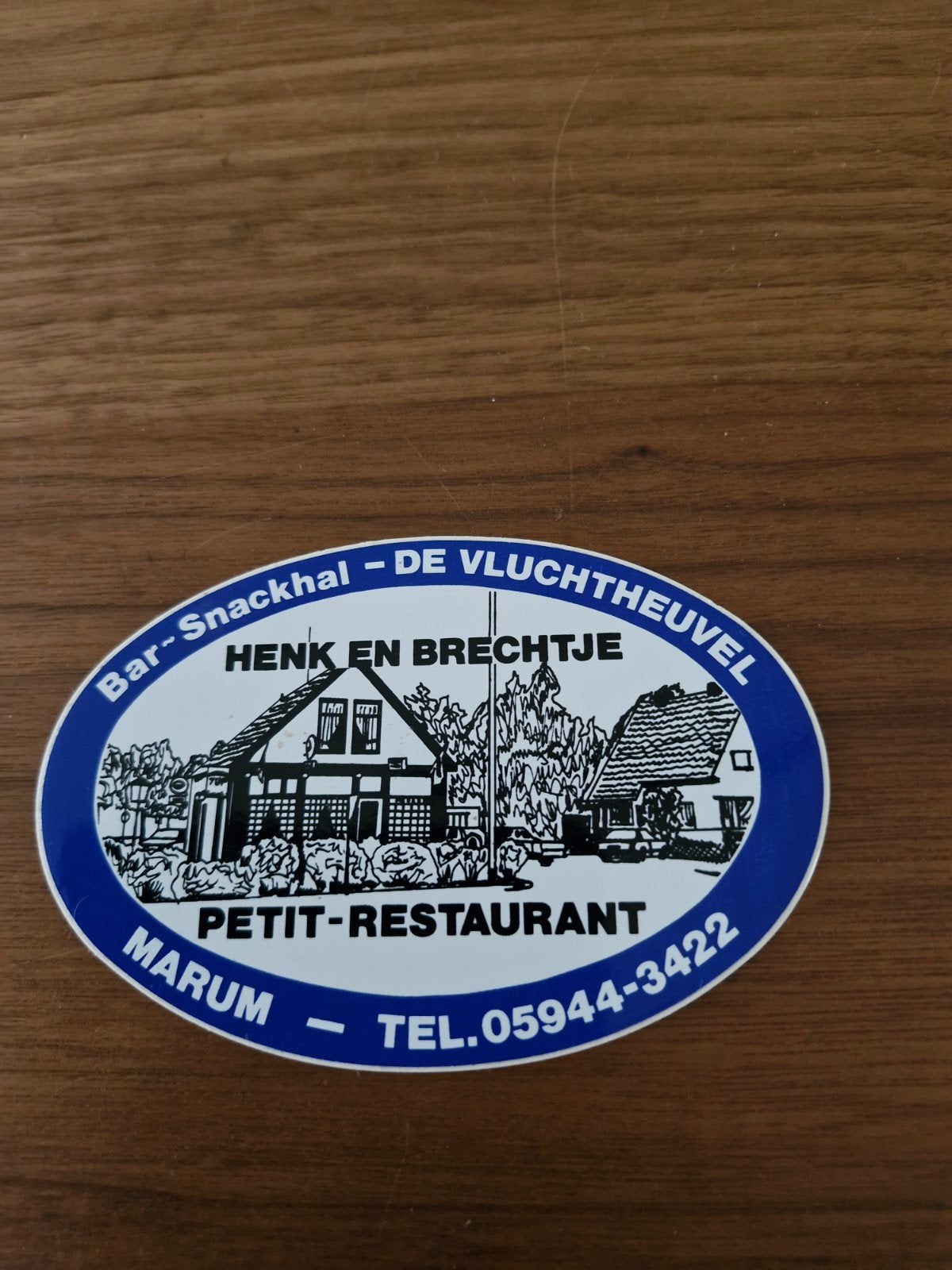 10633 Vintage sticker Bar-Snackhal De Vluchtheuvel Marum, Ophalen of Verzenden, Gebruikt, Bedrijf of Vereniging