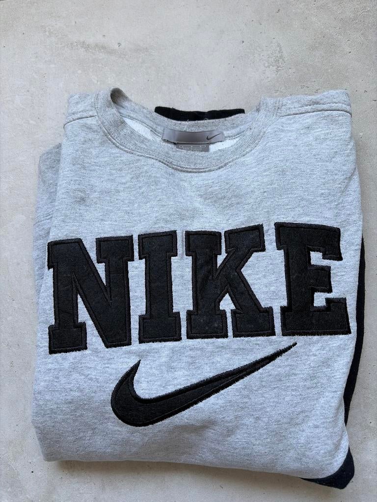 Nike Vintage Split Crewneck Sweatshirt - Grijs/Zwart, Ophalen of Verzenden, Gedragen, Maat 52/54 (L), Grijs