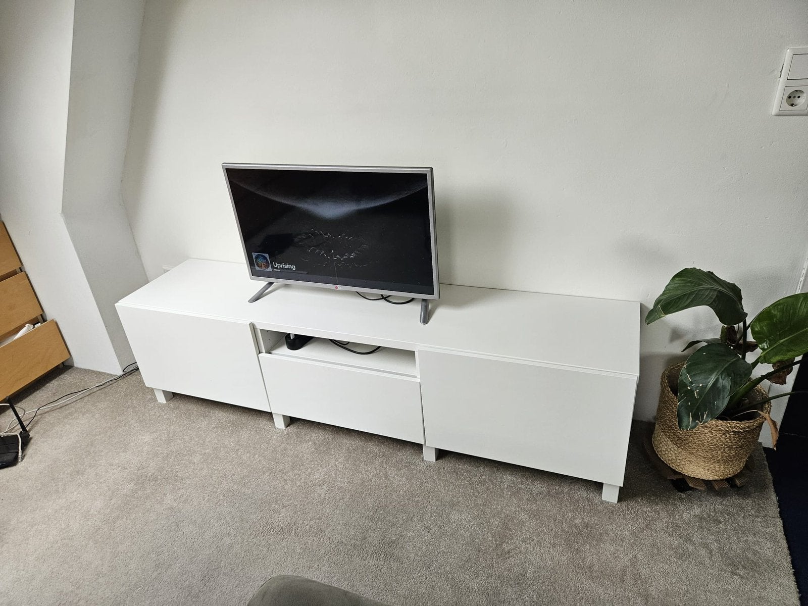 Tv meubel wit, Ophalen, Minder dan 50 cm, Gebruikt, Minder dan 100 cm