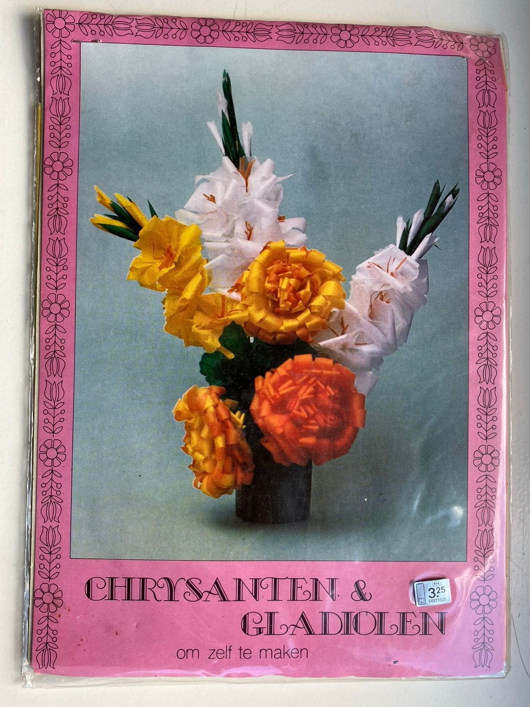 Chrysanten & gladiolen - papieren bloemen maken - jaren ‘70, Geschikt voor karton, Oranje, Nieuw, Papier of Karton