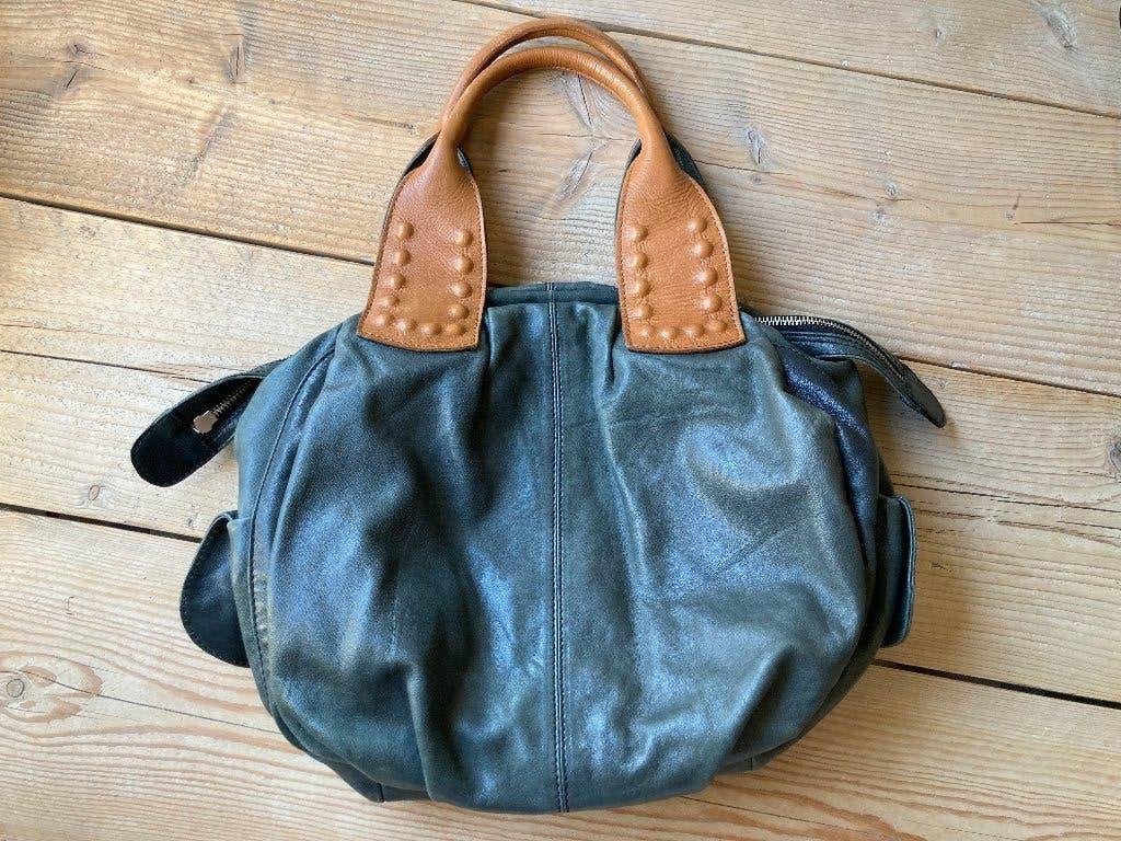 Mooie leren tas van het merk ICCI, Sieraden, Tassen en Uiterlijk, Tassen | Damestassen, Ophalen of Verzenden, Gebruikt, Blauw