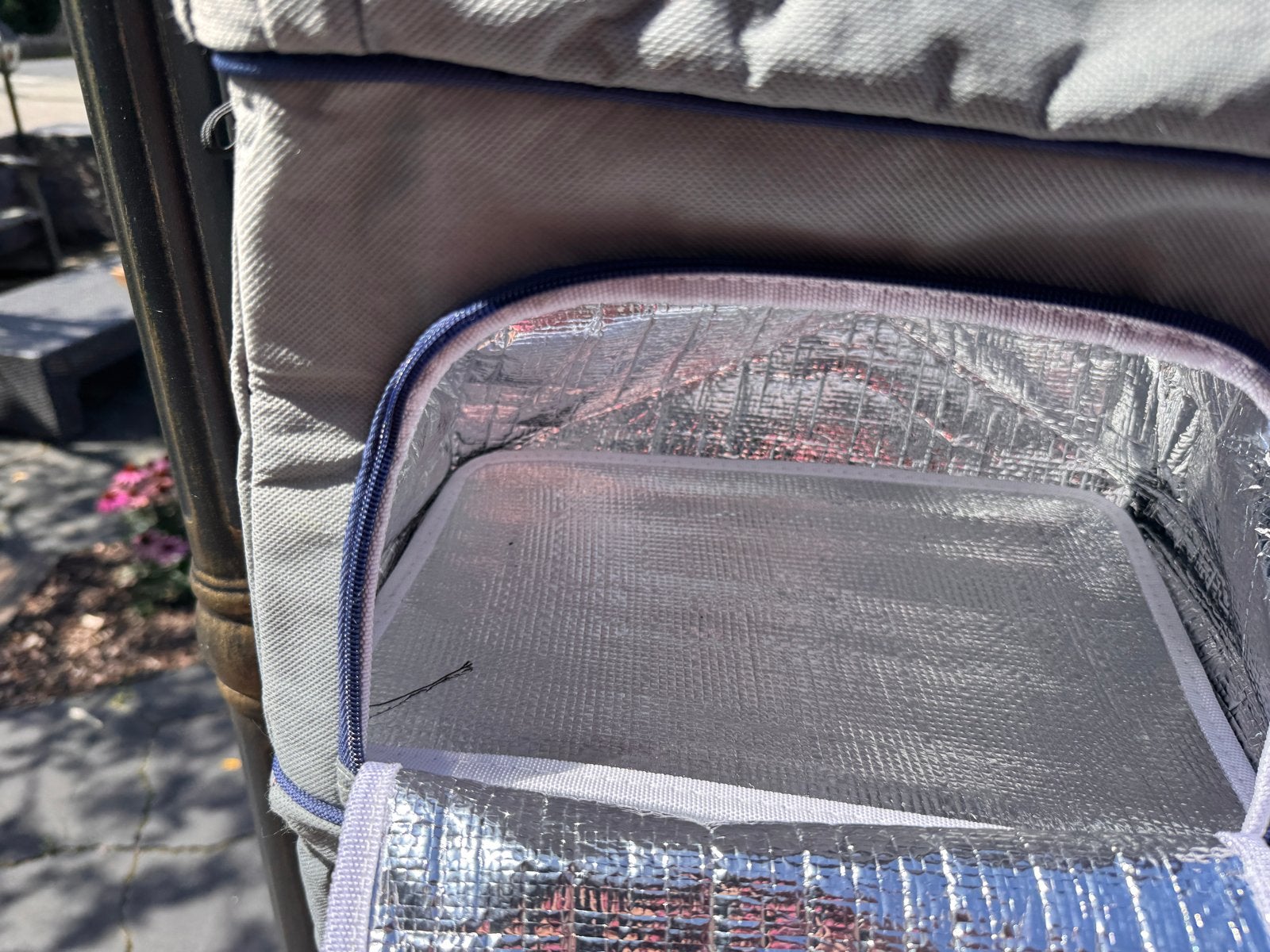 Handige opbergtas met 1 koelvakje - Grijs, Caravans en Kamperen, Ophalen of Verzenden, Gebruikt, Koeltas, Koelelement