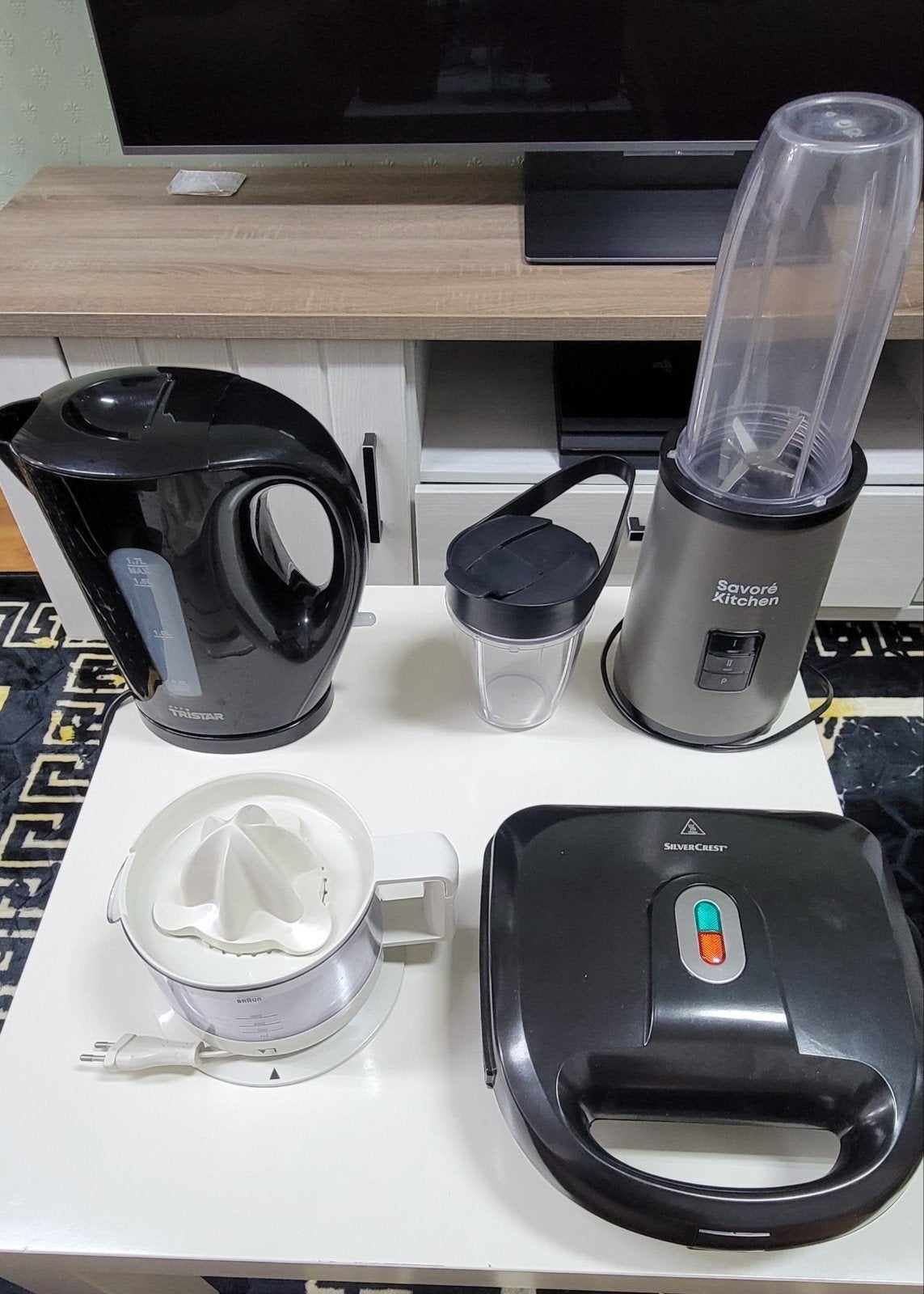 Keukenapparatuur set waterkoker, blender, citruspers, tosti-, Ophalen