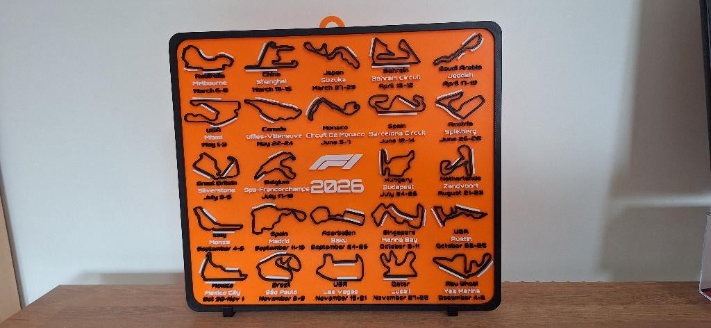 F1 kalender 2026 McLaren stijl decoratie, Ophalen of Verzenden, Nieuw, Formule 1