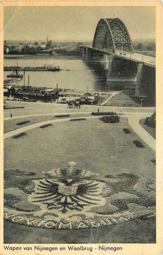 300-255-029 Nijmegen Wapen van Nijmegen en Waalbrug, Verzamelen, Verzenden, Voor 1920, Gelderland
