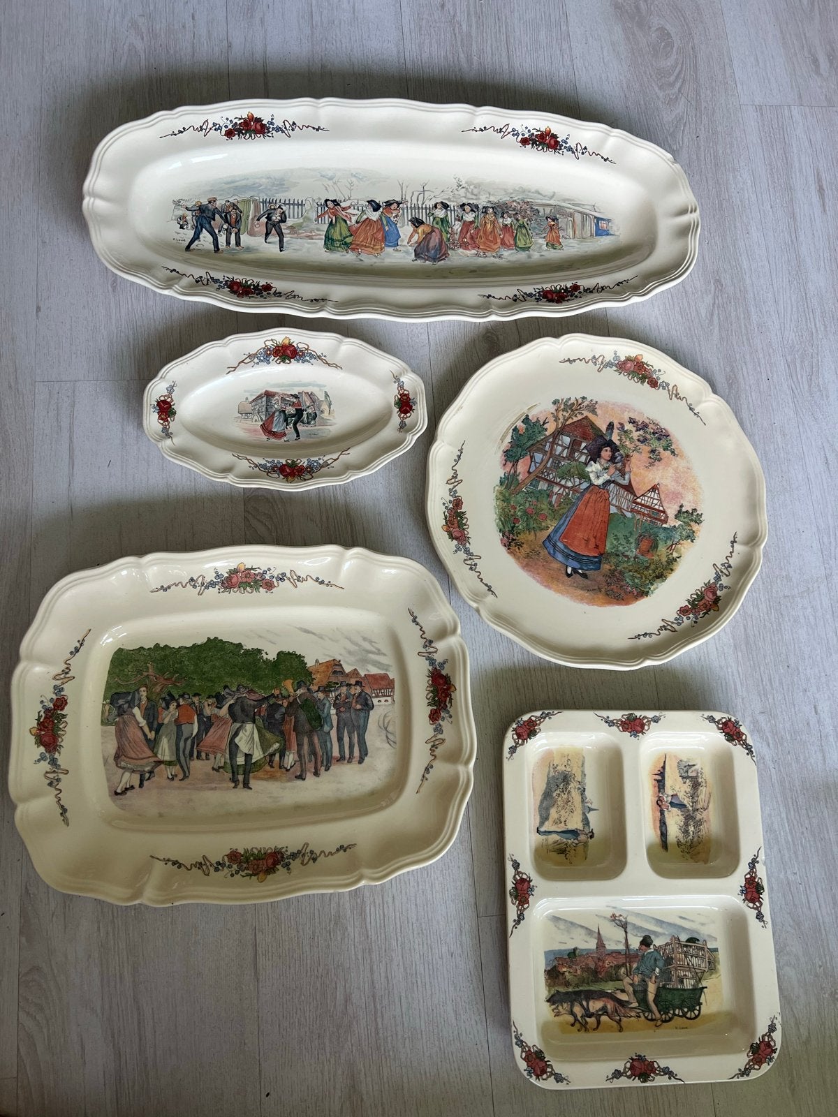 Vintage Obernai Sarreguemines Servies - Diverse Stukken, Ophalen