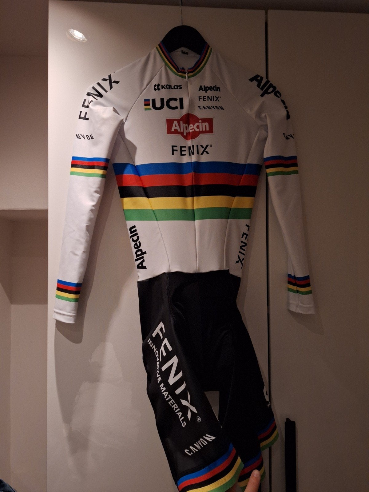 Wereldkampioen snelpak Mathieu van der Poel Alpecin Canyon, Fietsen en Brommers, Ophalen, Bovenkleding