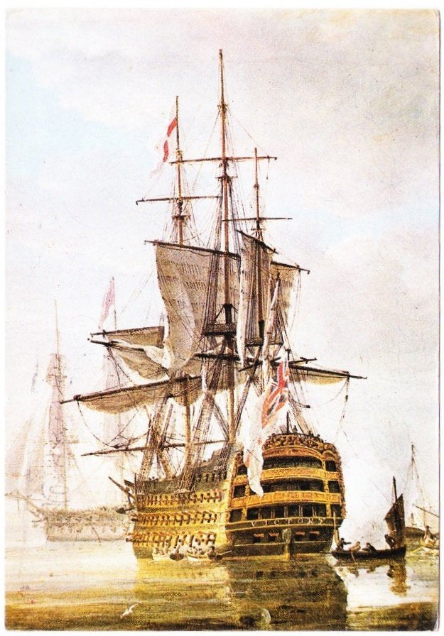 Vlaggenschip Nelson Gelopen Ansichtkaart (B2733), Ophalen of Verzenden, Voor 1920, Gelopen, Overige thema's