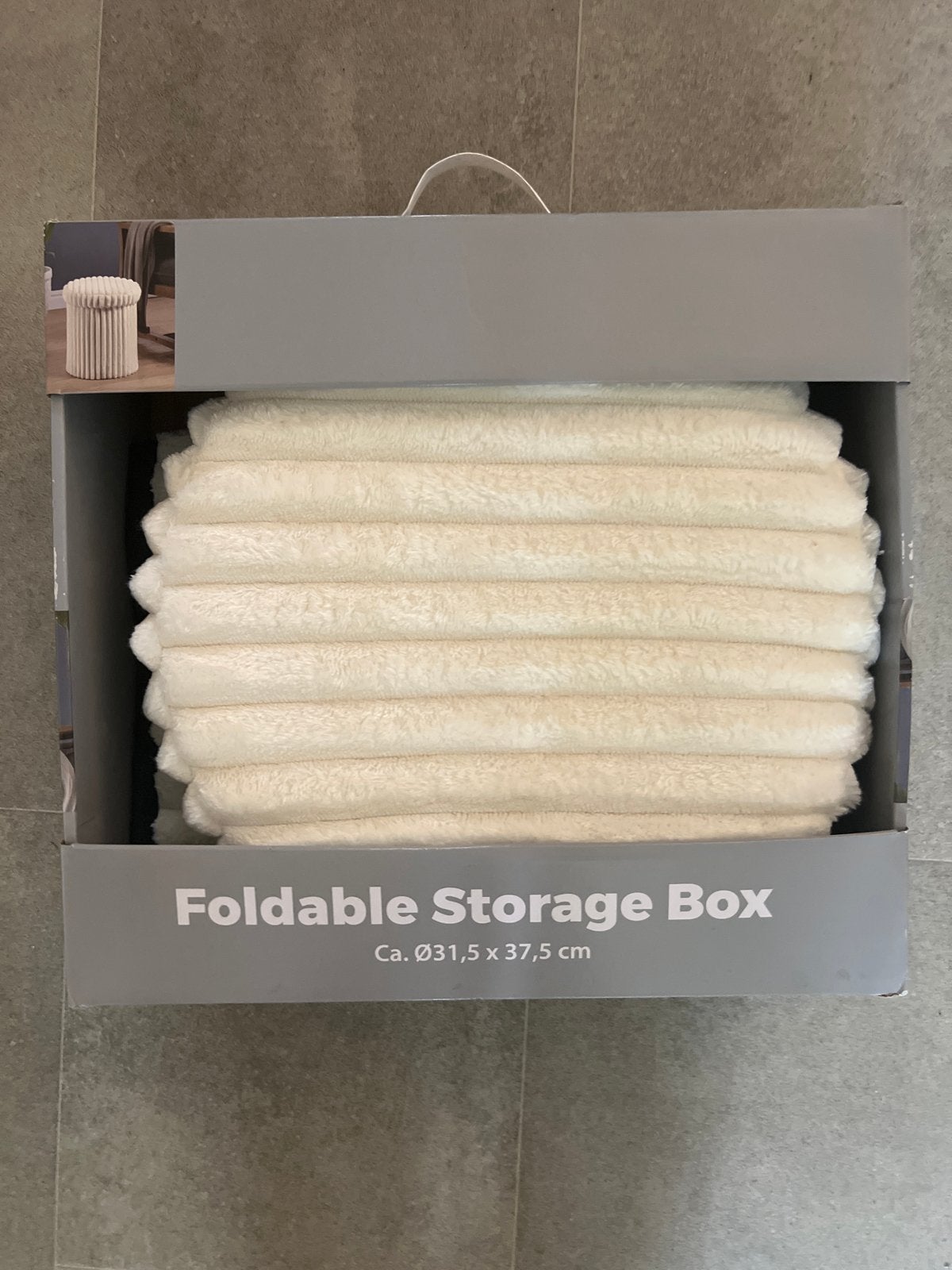 Opvouwbare Opbergbox - Crème (Ø31,5 x 37,5 cm), Ophalen of Verzenden, Nieuw