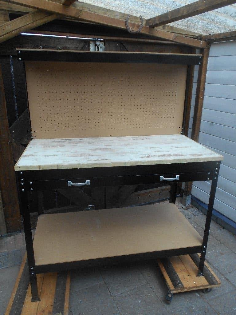 zgan Tectake werkbank 120x60x91cm pus extra dik werkblad, Ophalen, Zo goed als nieuw, 120 tot 170 cm