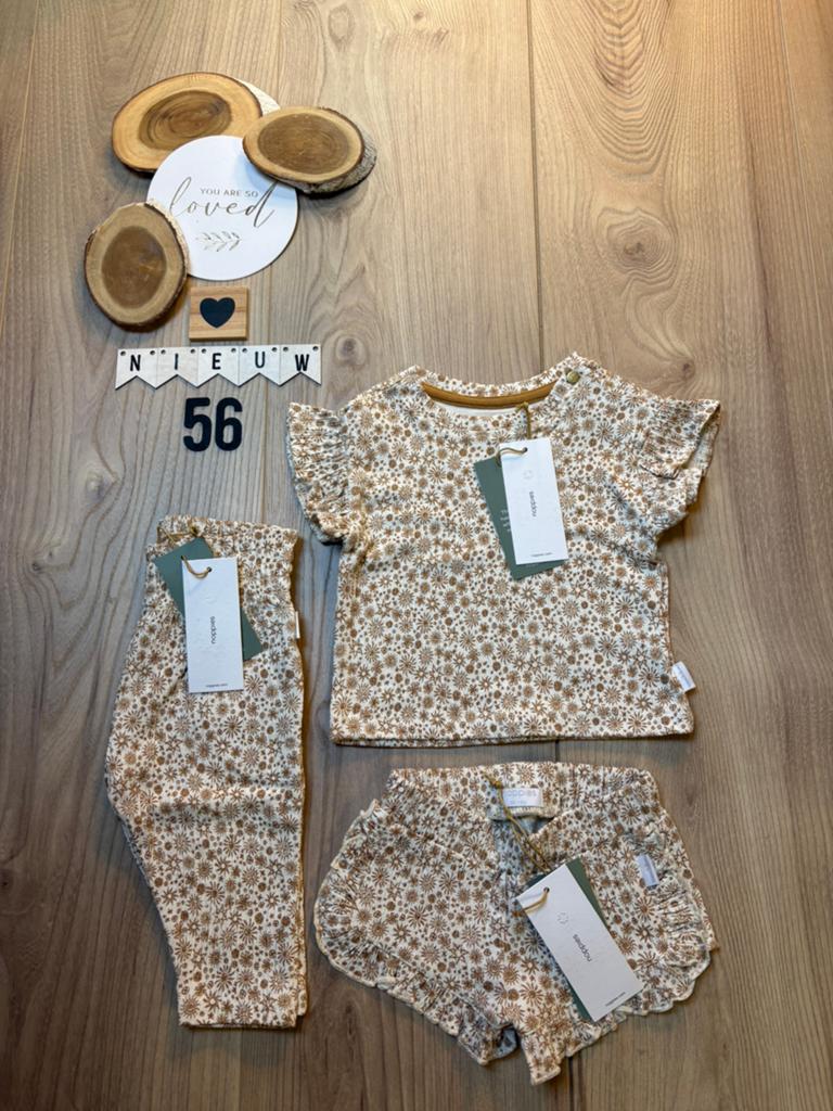 Baby meisje noppies shirtje en kort broekje broekje maat 56, Kinderen en Baby's, Ophalen of Verzenden, Nieuw, Meisje, Setje