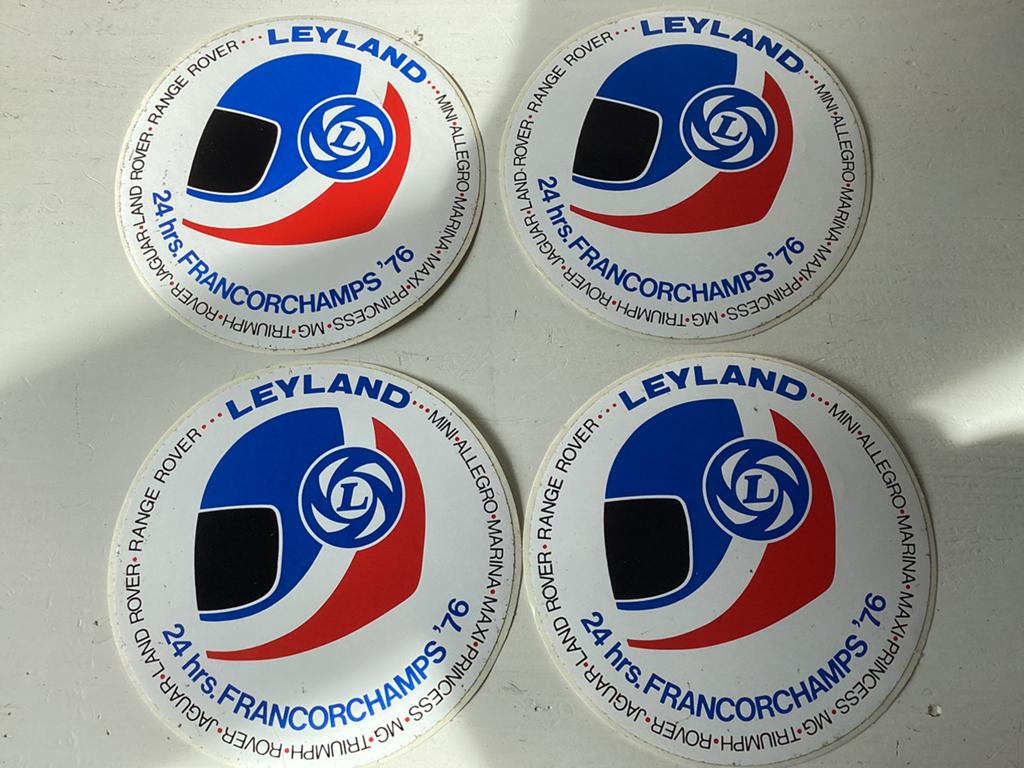 4 stickers Leyland 24 hrs Francorchamps, Verzenden, Zo goed als nieuw, Auto of Motor