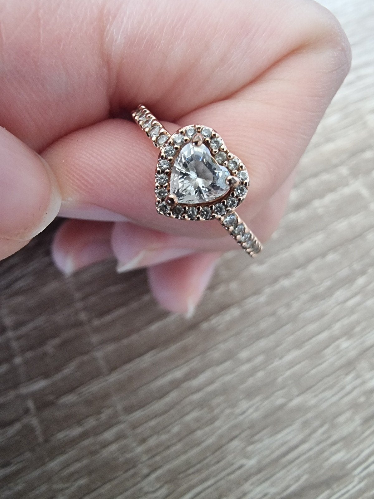 Pandora Ring Maat 56 met Hartvormige Zirkonia, Overige materialen, Zo goed als nieuw, 17 tot 18, Dame