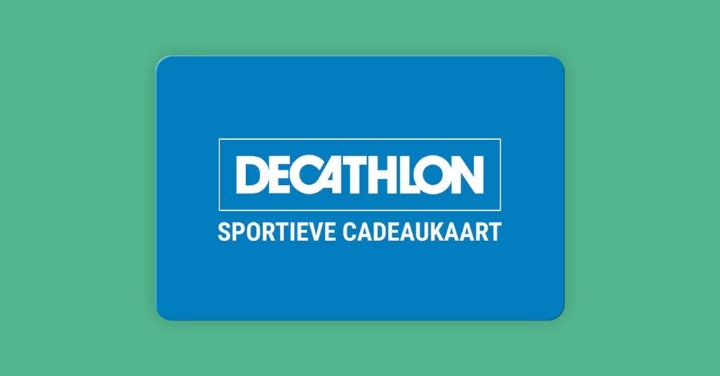 Decathlon cadeaubon twv €50,- voor €45,-, Tickets en Kaartjes, Kortingen en Cadeaubonnen, Eén persoon, Cadeaubon, Warenhuis- of Winkelbon