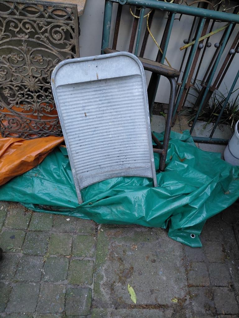 Authentiek antiek zinken wasbord, Antiek en Kunst, Ophalen of Verzenden