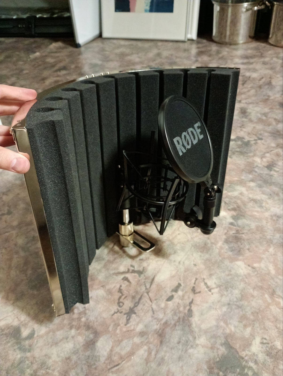 Devine RF 10 reflectiefilter met RØDE shockmount + popfilter, Ophalen of Verzenden, Zo goed als nieuw, Studiomicrofoon