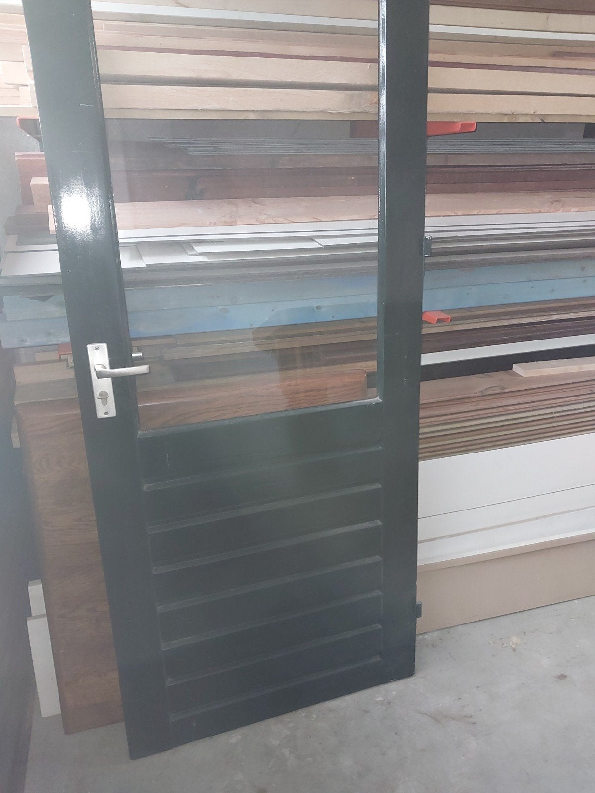 Hardhouten buitendeur, Ophalen, Gebruikt, Buitendeur, 200 tot 215 cm