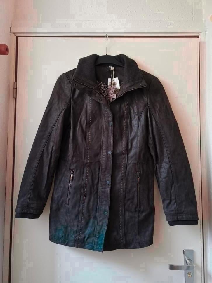Leder jas maat 38, Kleding | Dames, Jassen | Winter, Ophalen of Verzenden, Nieuw, Maat 38/40 (M), Bruin
