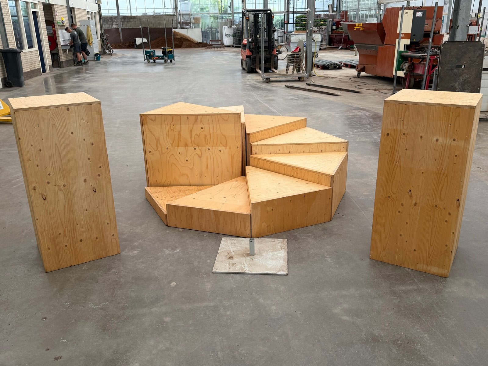 Houten presentatiemeubel opbergruimte, Ophalen, Gebruikt, 75 cm of meer, 200 cm of meer