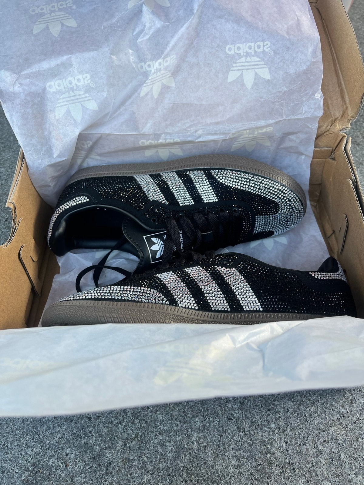 Adidas Samba strass zwart/zilver - maat 36, Kleding | Dames, Ophalen of Verzenden, Zo goed als nieuw, Zwart, Sneakers of Gympen
