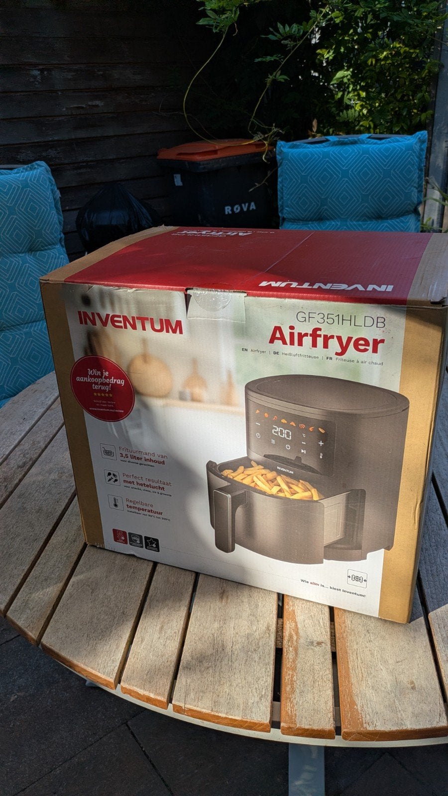 Inventum Airfryer GF351HLDB - Nieuw in doos, Ophalen of Verzenden, Nieuw, Airfryer, 1500 gram of meer