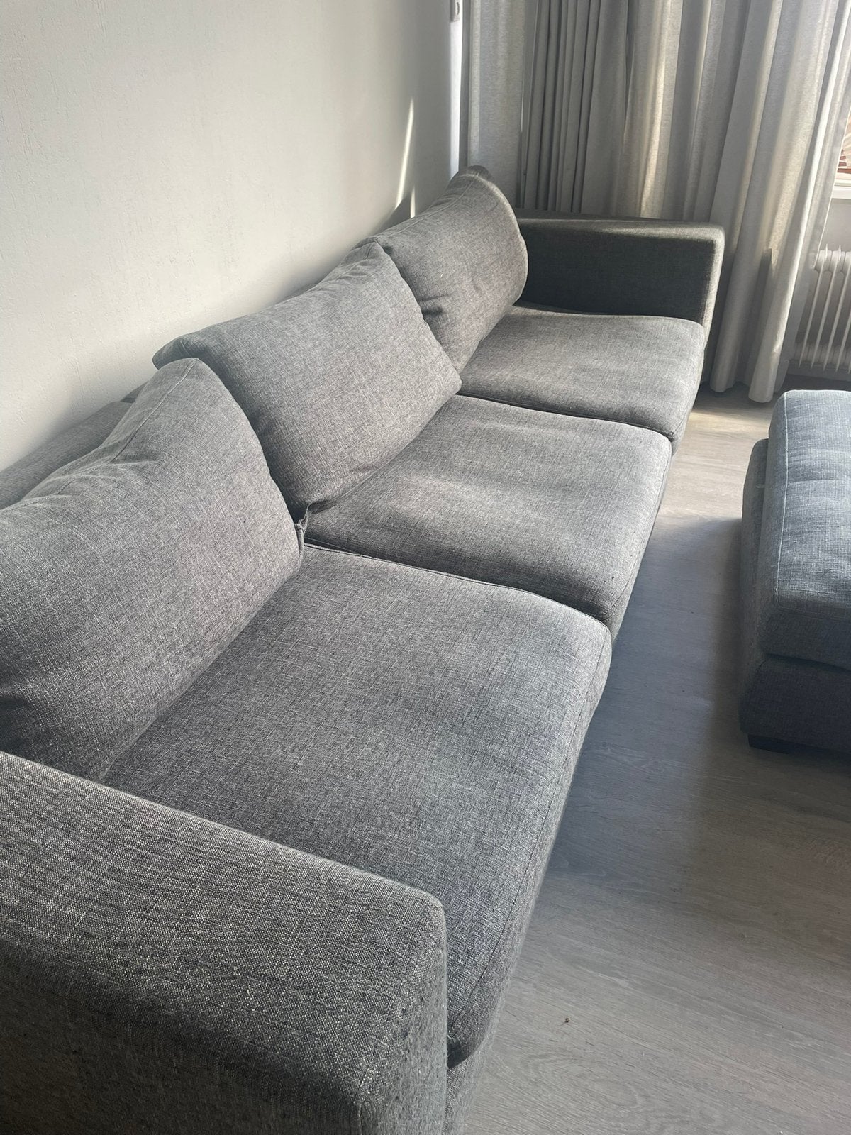 Design bank Loods5 loungeset + XL hocker grijs, Ophalen, Zo goed als nieuw, Stof, Tijdloos design