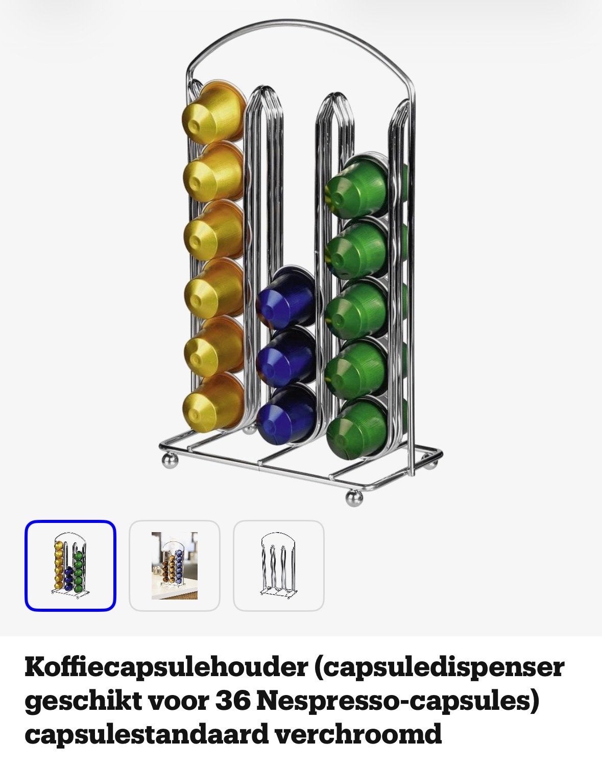 Foto 2 van Koffiecapsulehouder - Nespresso - Chroom