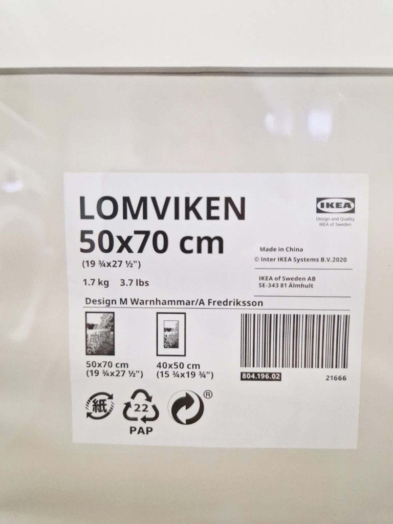 Fotolijst Lomviken Ikea 50x70 cm Nieuw, Minder dan 50 cm, 50 tot 75 cm, Metaal of Aluminium, Nieuw