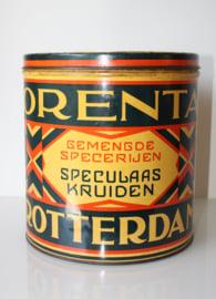 Orenta Speculaaskruiden Blik Rotterdam 1920-1935, Verzamelen, Blikken, Gebruikt, Overige, Overige merken, Ophalen of Verzenden