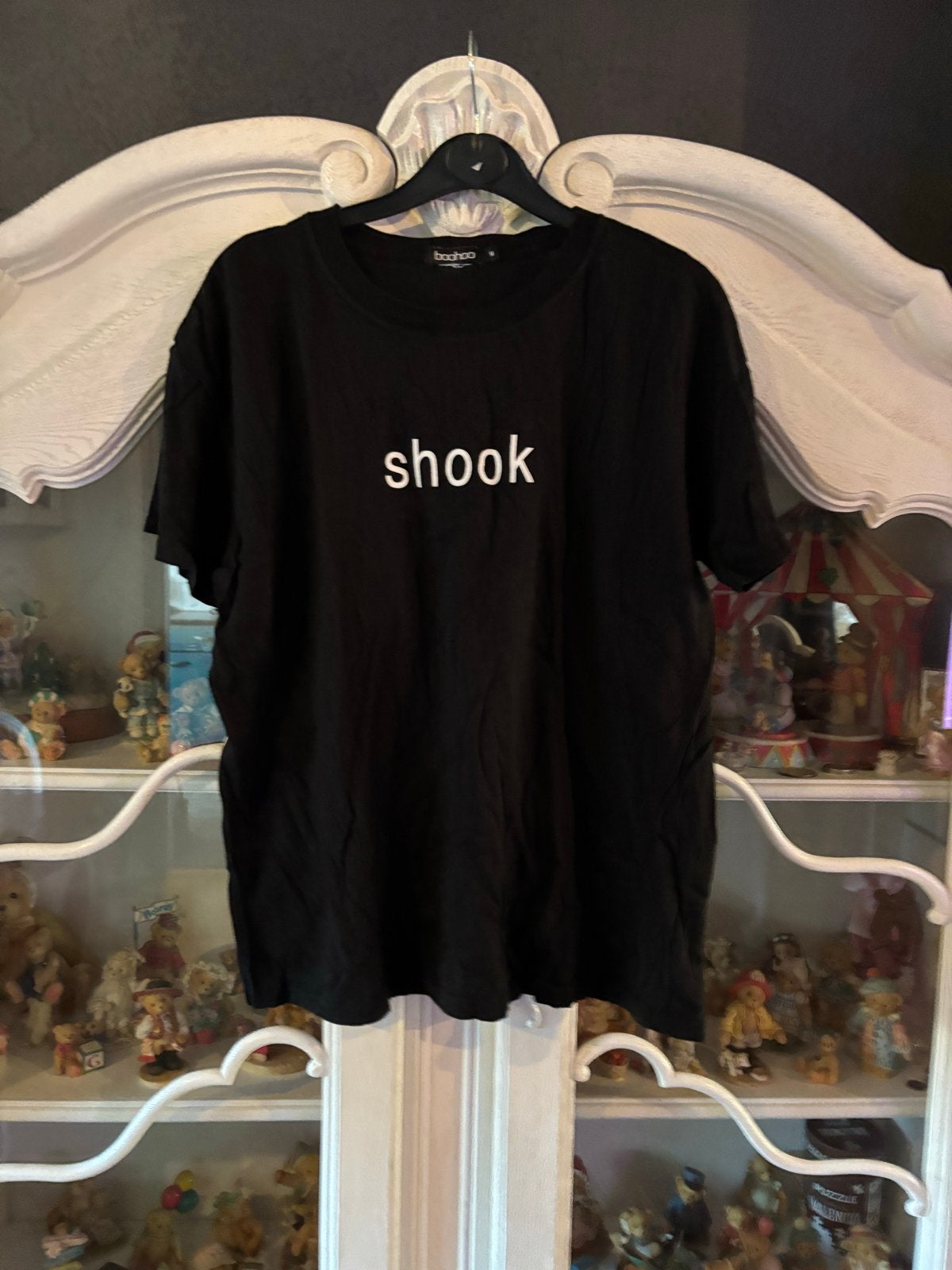 Boohoo T-shirt 'shook' maat M, Maat 38/40 (M), Zwart, Ophalen of Verzenden, Korte mouw