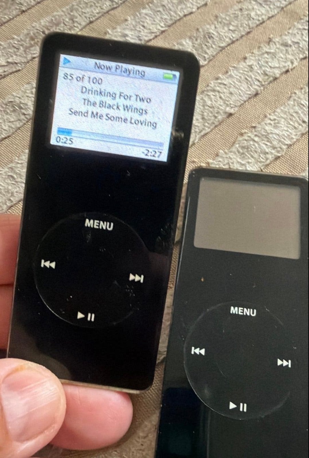Twee Apple iPod Nano 1e generatie - Zwart -  2gb en 4 gb, Gebruikt, Verzenden, Zwart, Nano