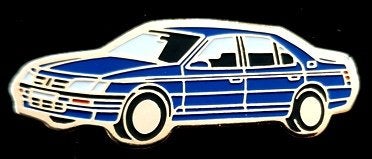 Peugeot type 605 pin- blauw gelakt, Verzamelen, Verzenden, Nieuw, Transport, Speldje of Pin