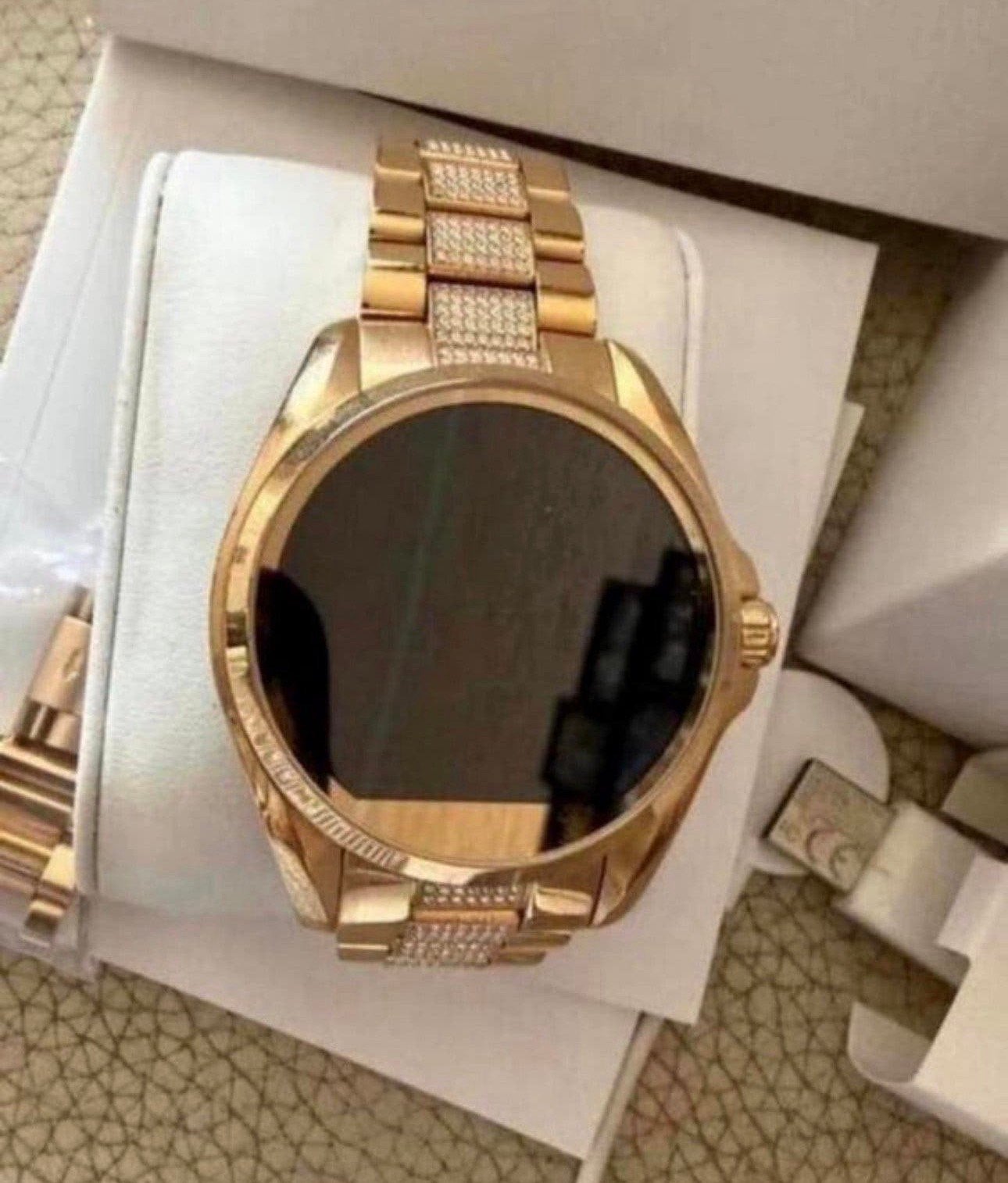 Michael Kors smartwatch horloge MKT5002 in doos, Verzenden, Zo goed als nieuw, Staal, Overige merken