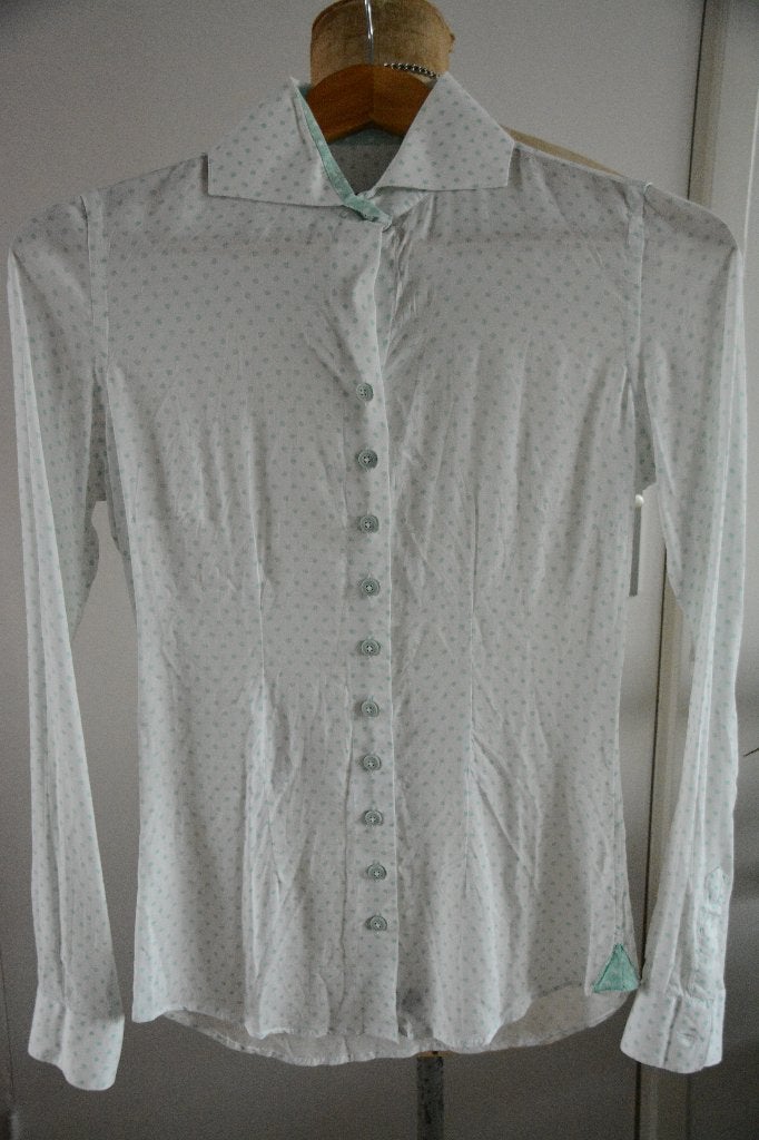 Blouse CAVALLARO NAPOLI | maat 34 | wit met groene stippen, Wit, Cavallaro Napoli, Nieuw, Ophalen of Verzenden