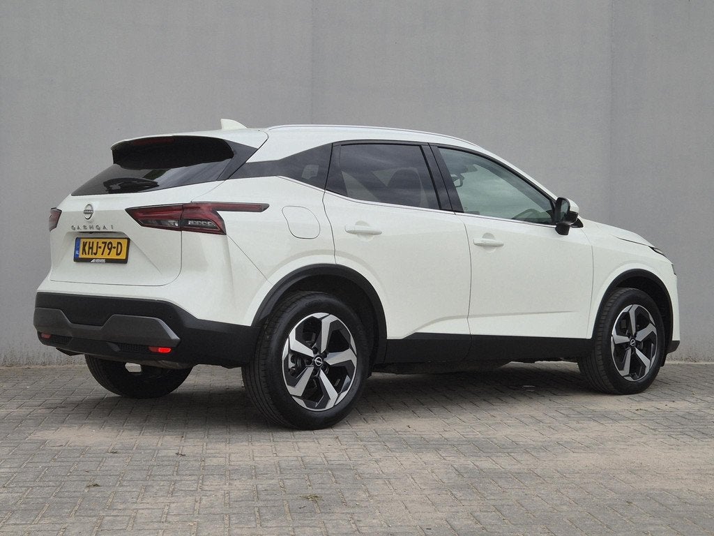 Nissan Qashqai 1.3 MHEV Xtronic Tekna / Cold Pack & Design P, Euro 6, Leder en Stof, Wit, Bedrijf
