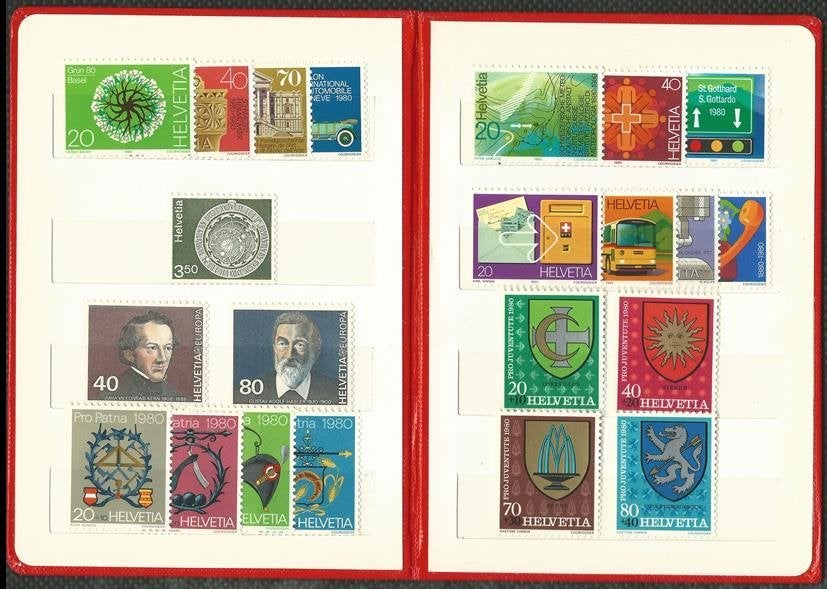 ZWITSERLAND 1980 Compleet jaargang in PTT Jaarmapje, Postfr., Postzegels en Munten, Postzegels | Europa | Zwitserland, Verzenden