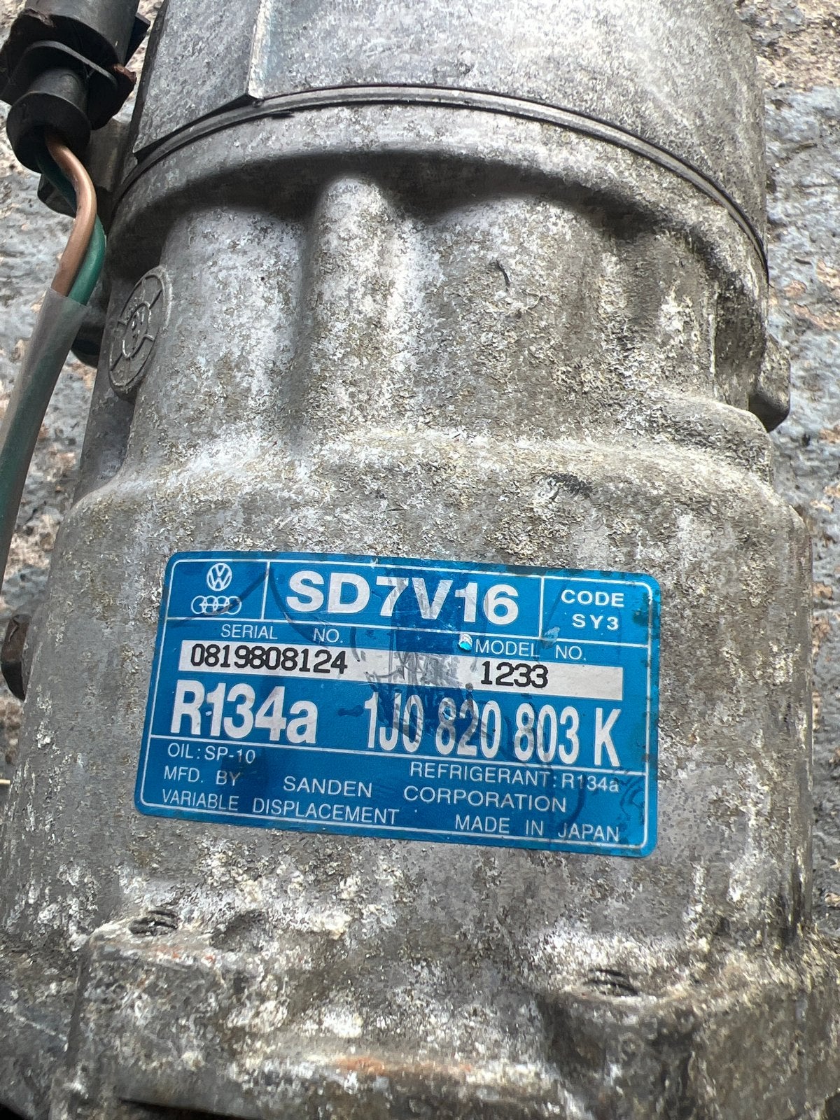 Airco compressor VW Audi Seat Skoda 1J0820803K SD7V16, Ophalen of Verzenden, Gebruikt, Volkswagen