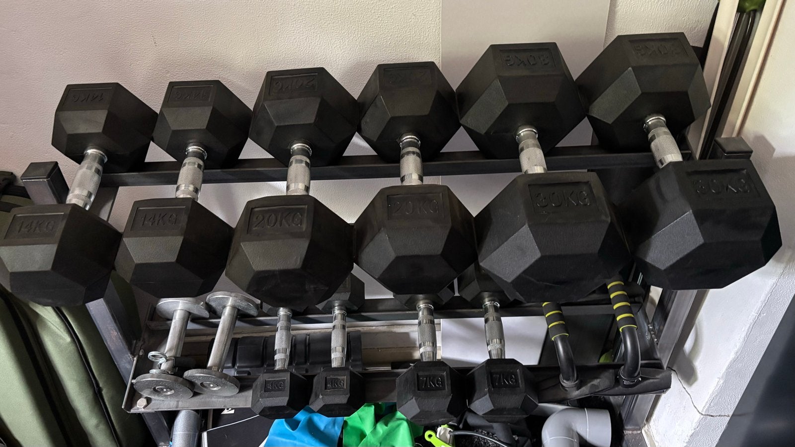 Hex Dumbbells 20+7kg (Helisports), Ophalen, Zo goed als nieuw, Armen, Dumbbell