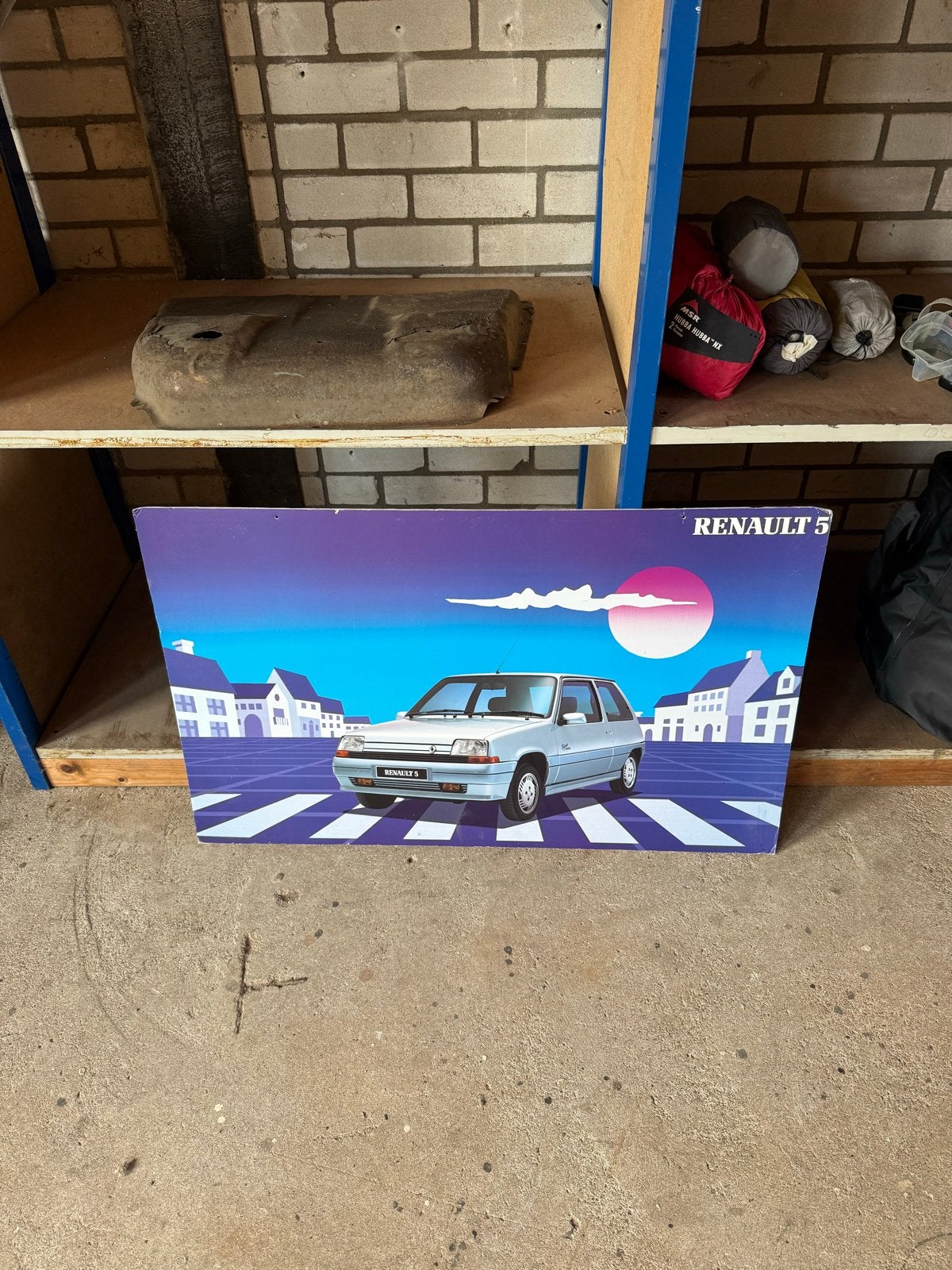 Vintage Dealer Plaat Renault 5 - Zeldzaam Reclamebord, Ophalen, Gebruikt