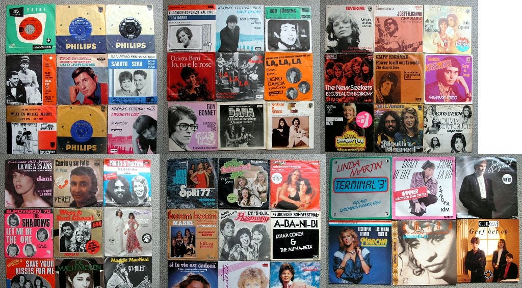 Songfestivals vinyl singles 1958 t/m 1991 €3 p/s gebruikt, Ophalen of Verzenden, Gebruikt, 7 inch, Overige genres