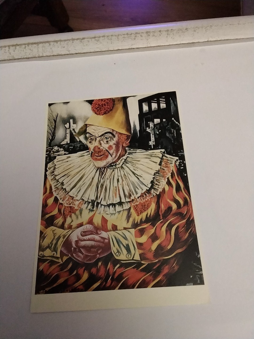 Ansichtkaart Charley Toorop - Clown voor ruïnes Rotterdam, Ophalen of Verzenden, 1940 tot 1960, Ongelopen